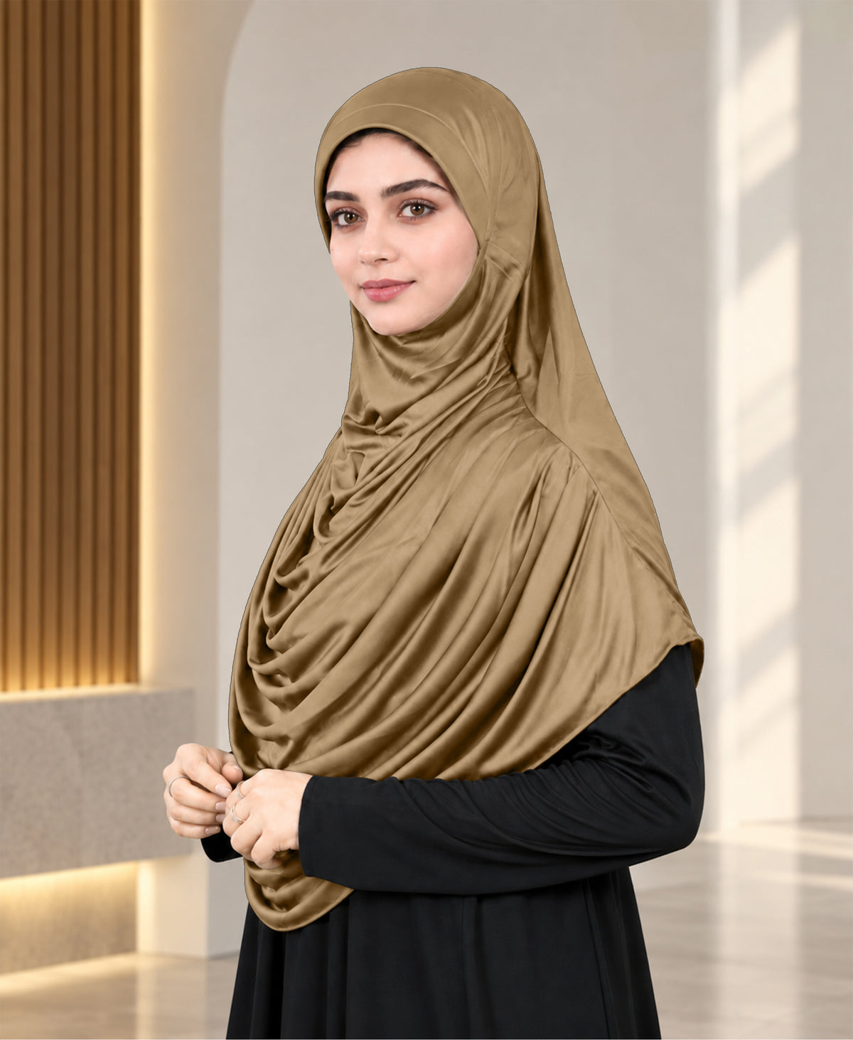 MEHAR HIJAB Faeezah Hijab New & Improved for Women - Gold / Mauve / Olive / Deep Teal / Bottle Green