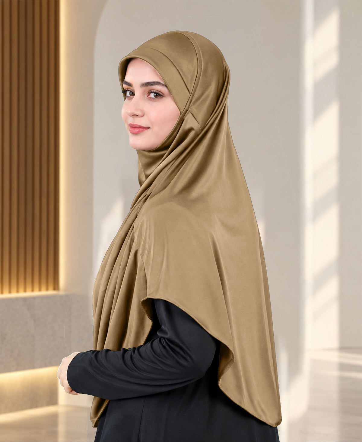 MEHAR Faeezah Hijab New & Improved for Women - Gold / Mauve / Olive / Deep Teal / Bottle Green