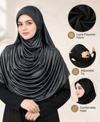 MEHAR HIJAB Faeezah ready-to-wear hijab in Grey
