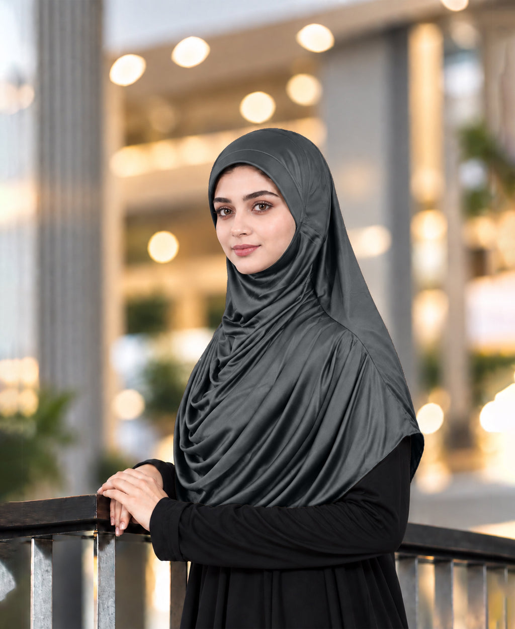 MEHAR HIJAB Faeezah ready-to-wear hijab in Grey