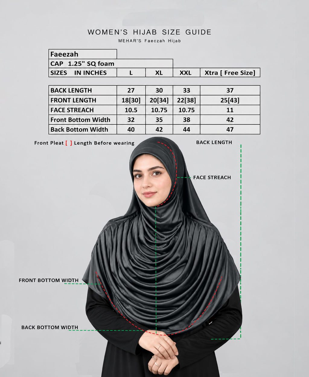 MEHAR HIJAB Faeezah ready-to-wear hijab in Grey