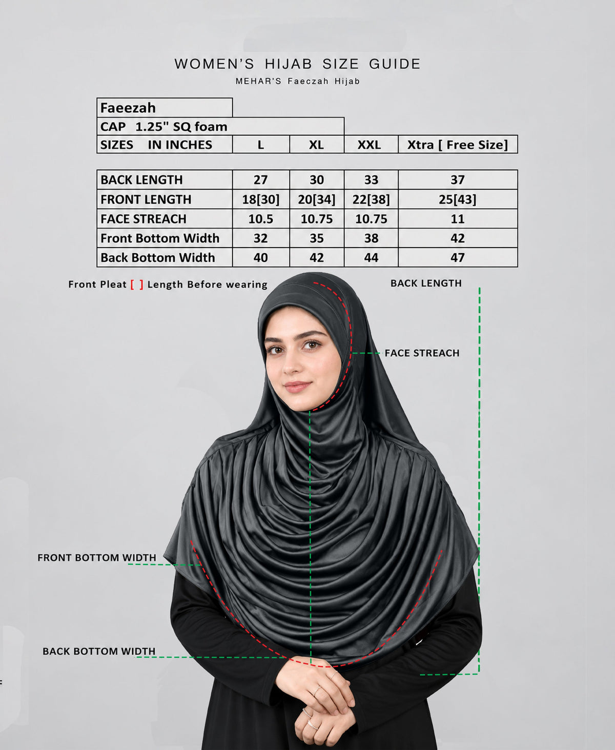 MEHAR HIJAB Faeezah ready-to-wear hijab in Grey
