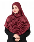 MEHAR HIJAB Faeezah Hijab in Maroon - front view