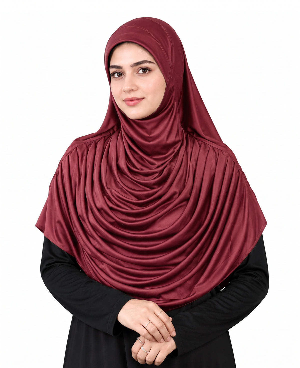 MEHAR HIJAB Faeezah Hijab in Maroon - front view