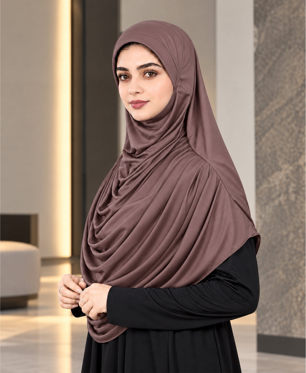 MEHAR Faeezah Hijab New & Improved for Women - Gold / Mauve / Olive / Deep Teal / Bottle Green