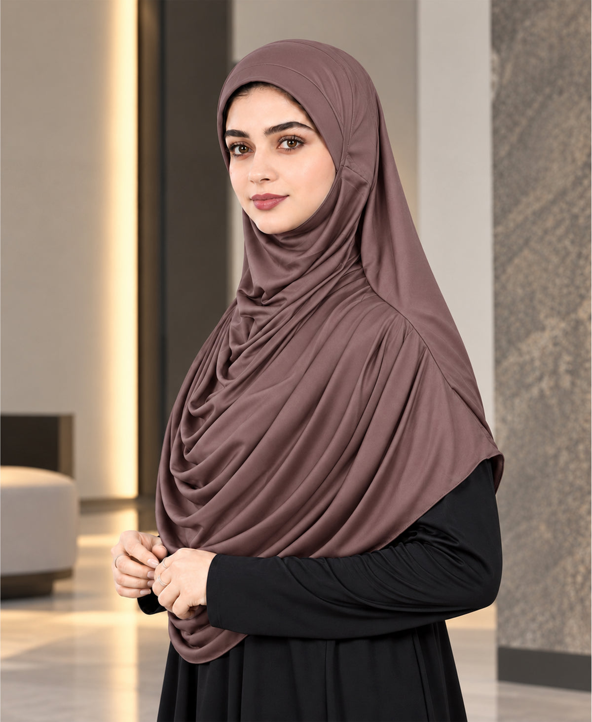 MEHAR Faeezah Hijab New & Improved for Women - Gold / Mauve / Olive / Deep Teal / Bottle Green