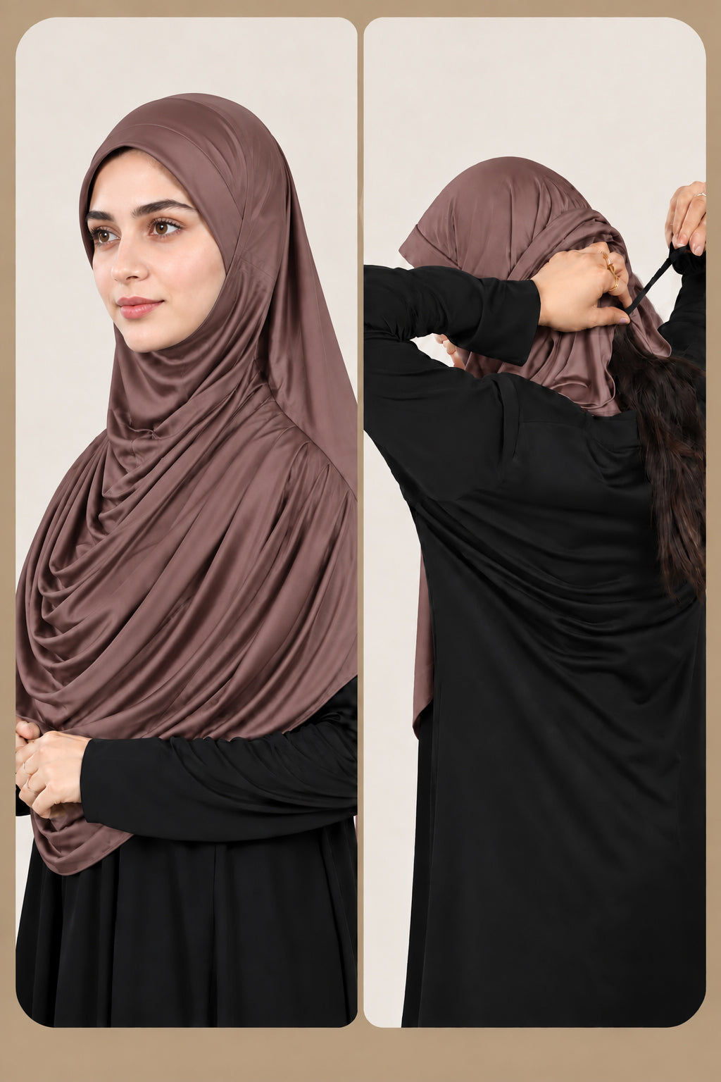 MEHAR Faeezah Hijab New & Improved for Women - Gold / Mauve / Olive / Deep Teal / Bottle Green