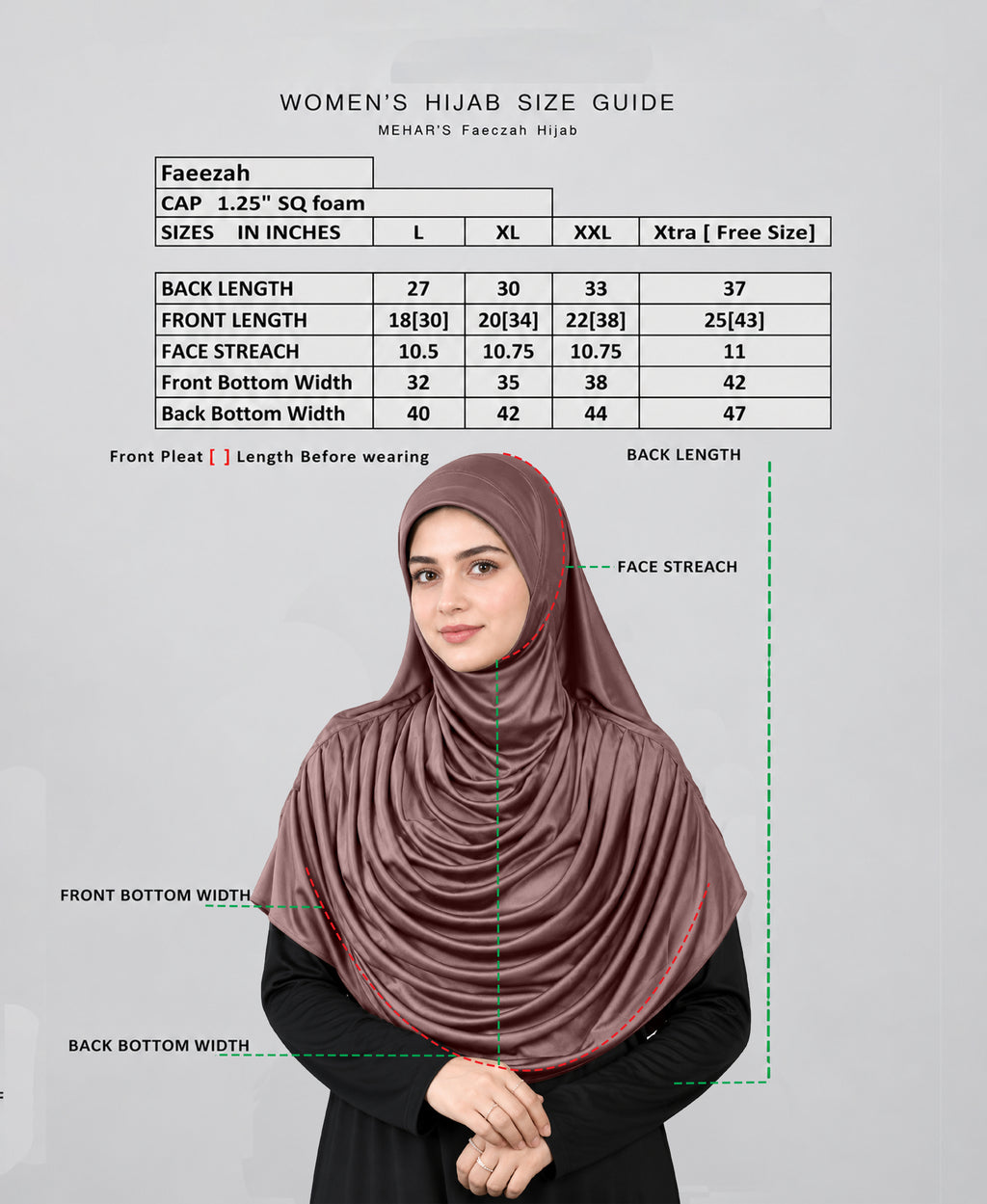 MEHAR Faeezah Hijab New & Improved for Women - Gold / Mauve / Olive / Deep Teal / Bottle Green