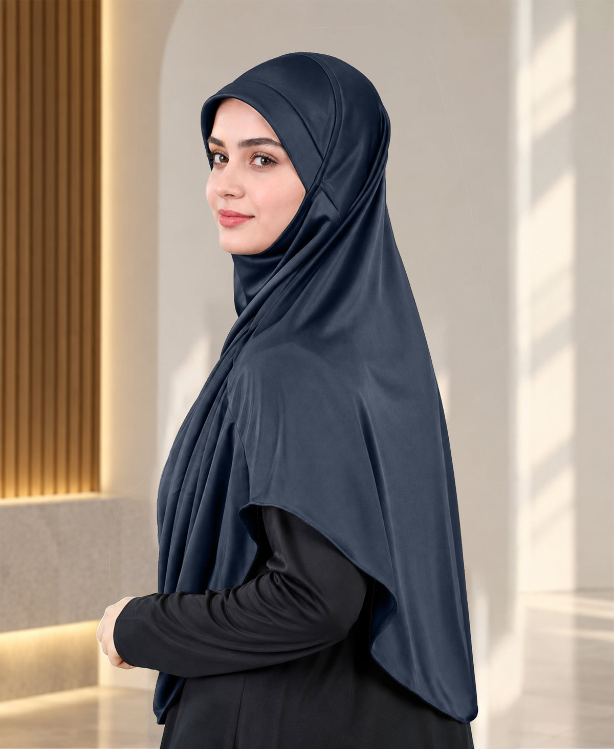 MEHAR Faeezah Hijab New & Improved for Women - Navy / Silver / Grey / Formal Grey / White