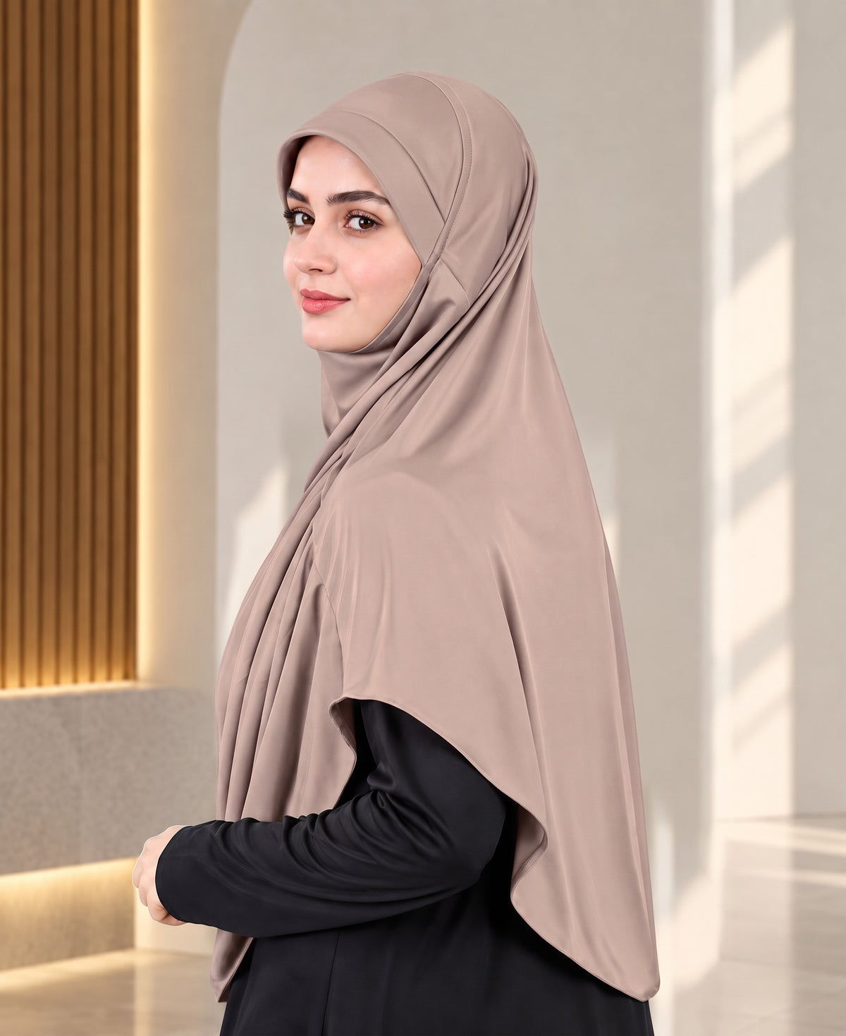 MEHAR HIJAB Faeezah ready-to-wear hijab in Oyster Grey