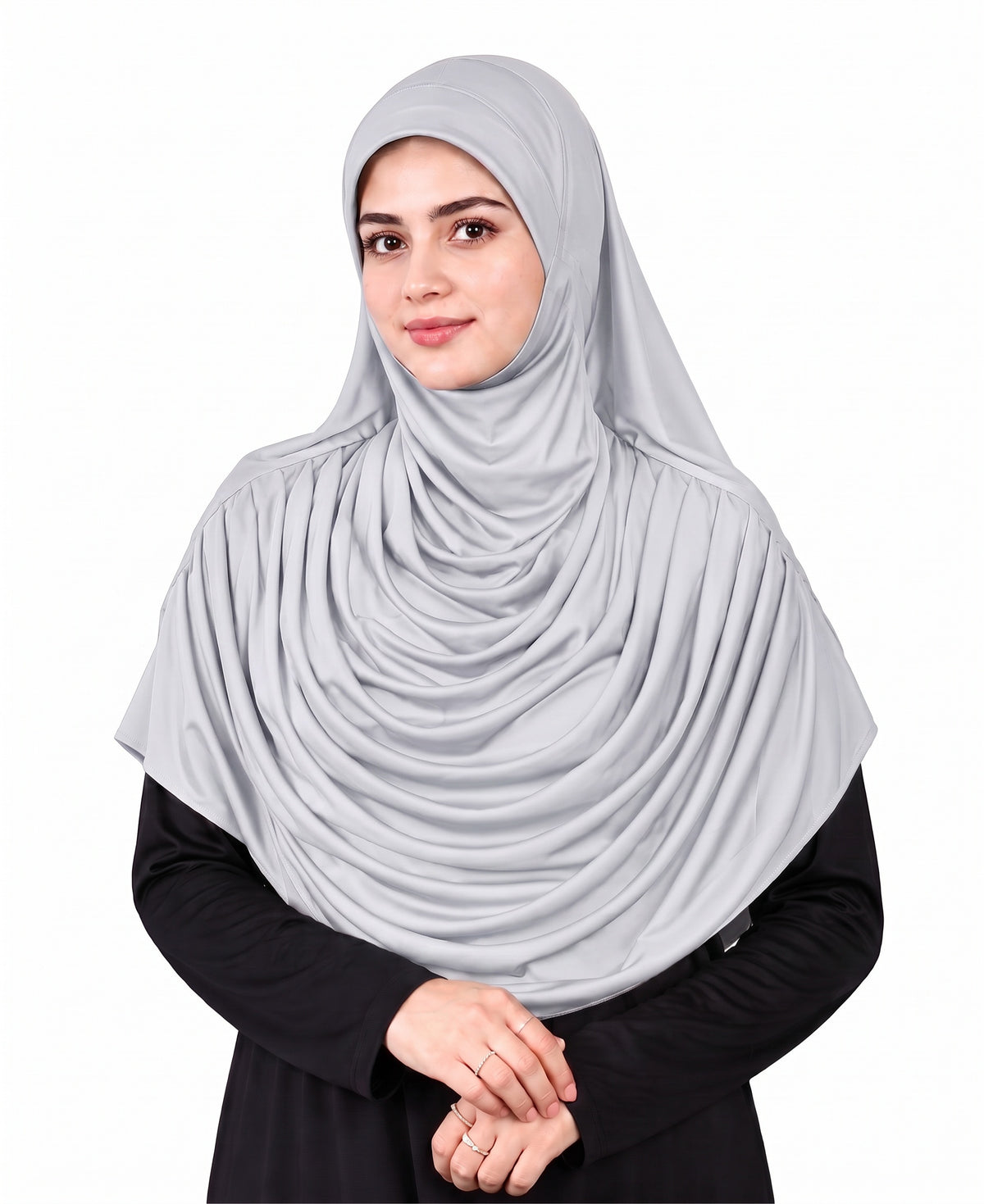 MEHAR HIJAB Faeezah Hijab in Silver - front view