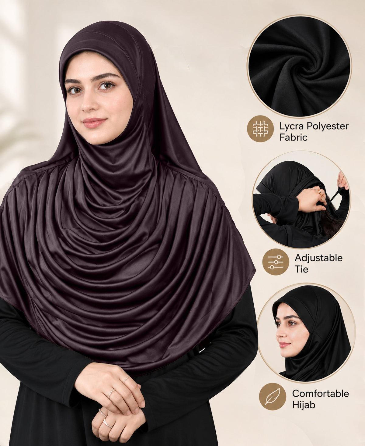 MEHAR HIJAB Faeezah ready-to-wear hijab in Wild Berry