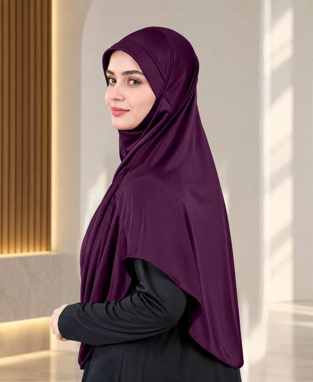 MEHAR HIJAB Faeezah ready-to-wear hijab in Wine