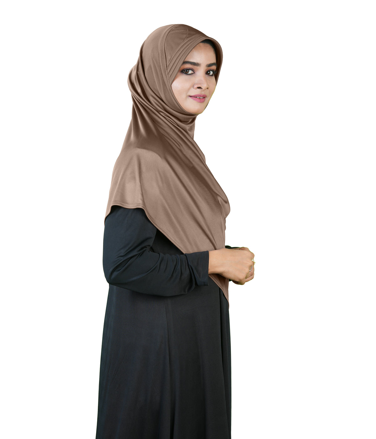 Famya Hijab Elegant Modest Hijab with Lace-Up Shoulder & Stone Embel