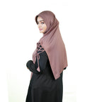 Famya Hijab Elegant Modest Hijab with Lace-Up Shoulder & Stone Embellishment