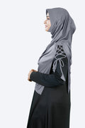 Famya Hijab Elegant Modest Hijab with Lace-Up Shoulder & Stone Embel