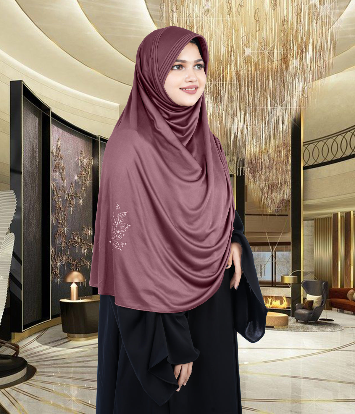 Mehar Hijab's Glamour in Modesty Fazluna Sigle side Frill Hijab XL