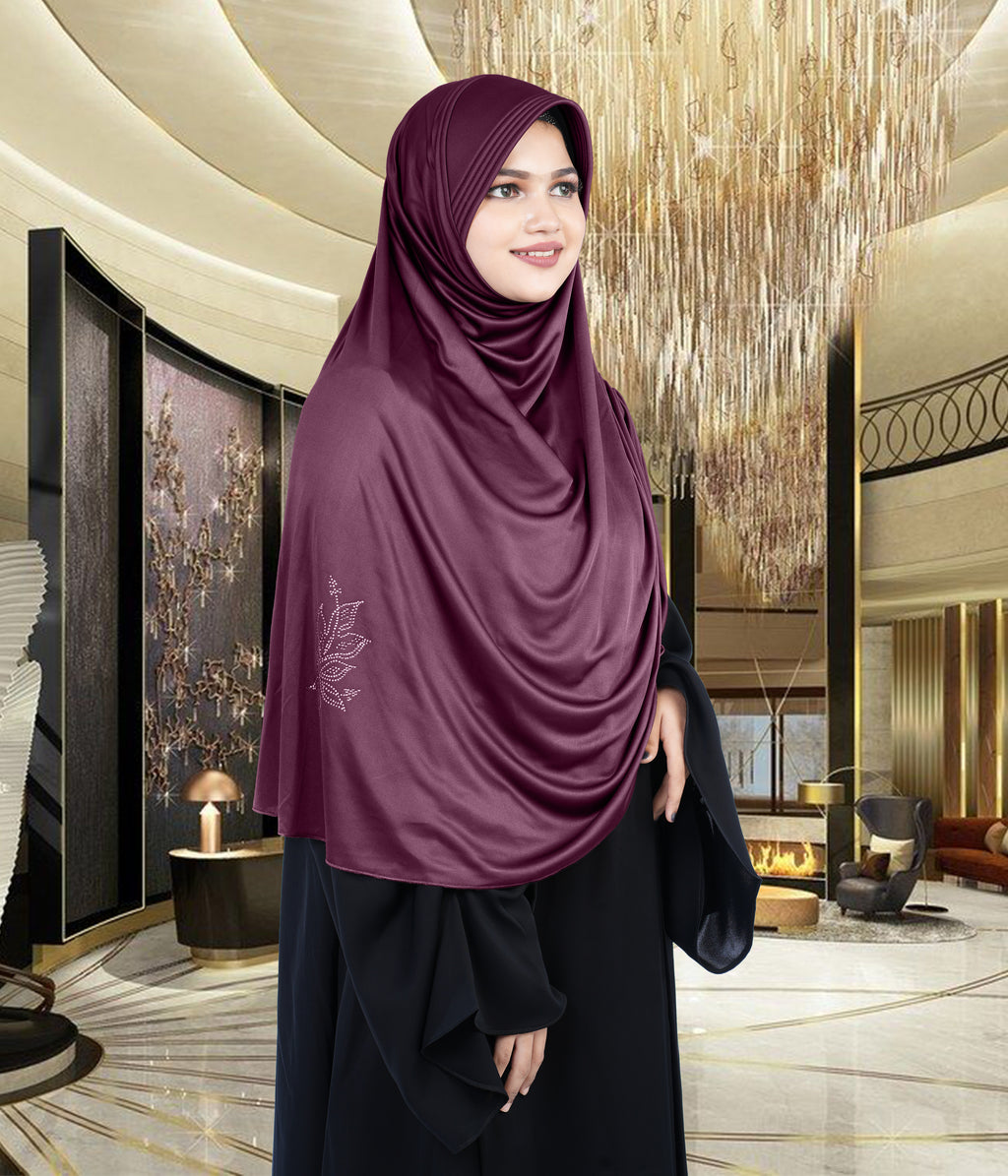 Mehar Hijab's Glamour in Modesty Fazluna Sigle side Frill Hijab XL