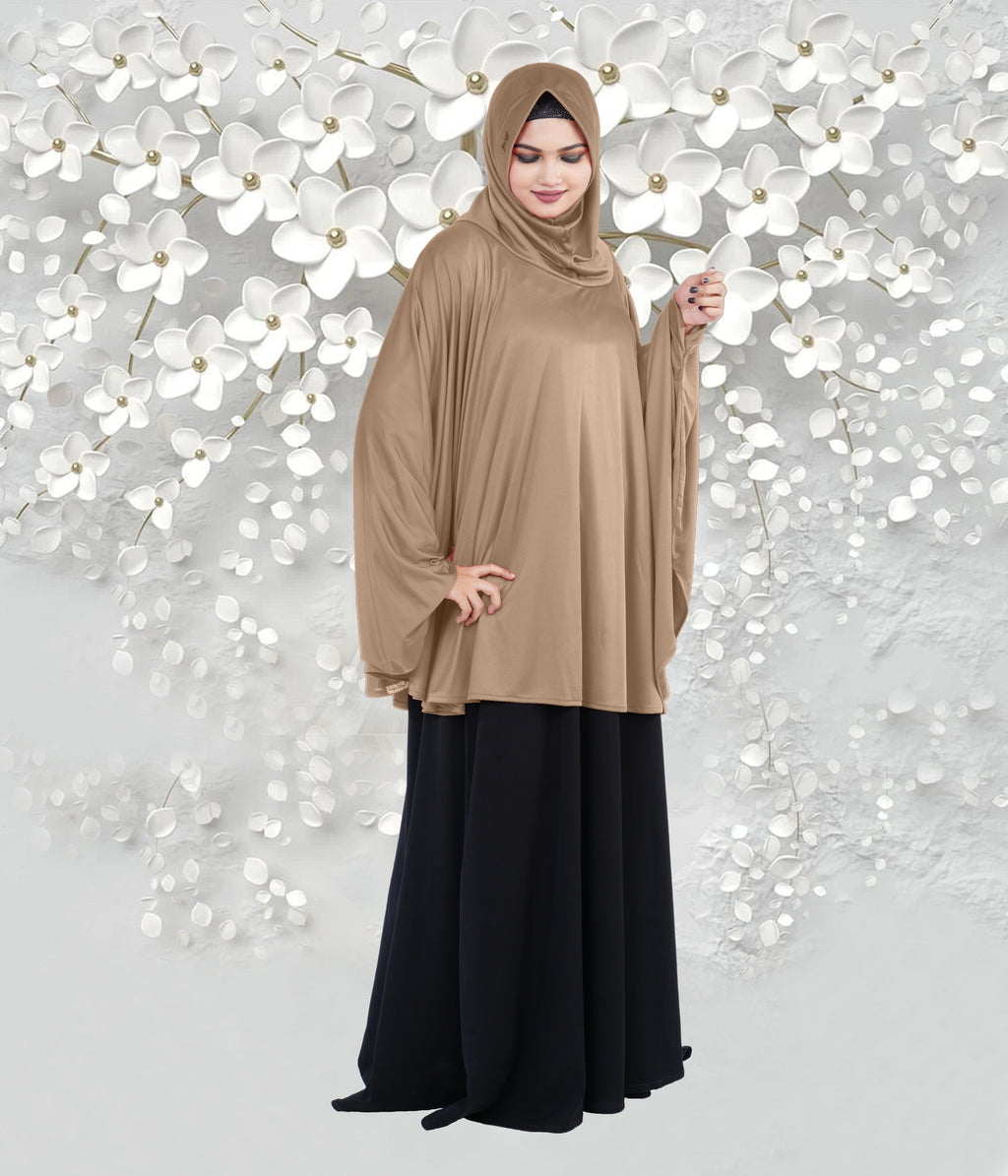 Women's Stylish Soft Rich Polyester Fabric Hanana Sleeve Hijab F Size