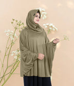Women's Stylish Soft Rich Polyester Fabric Hanana Sleeve Hijab F Size
