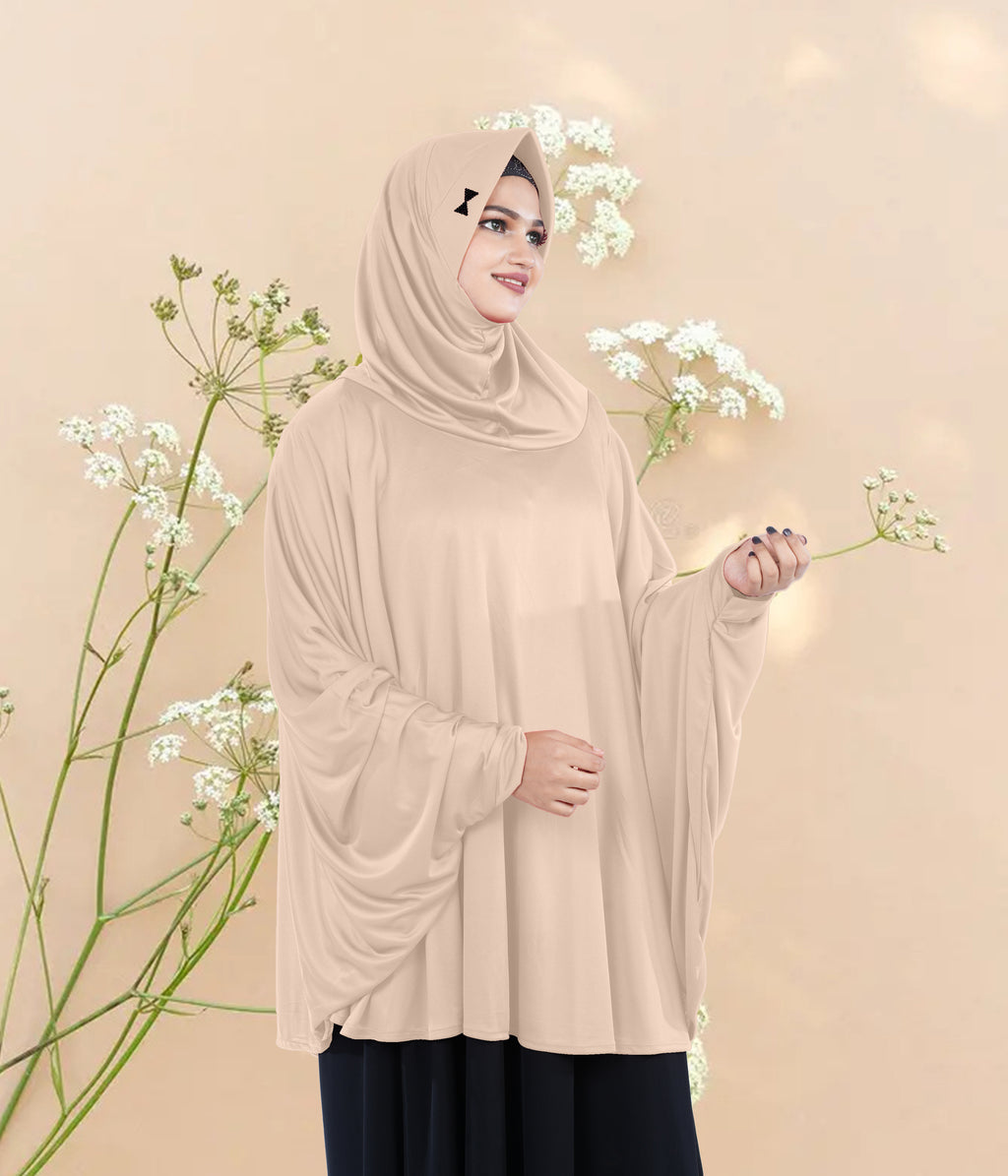 Women's Stylish Soft Rich Polyester Fabric Hanana Sleeve Hijab F Size