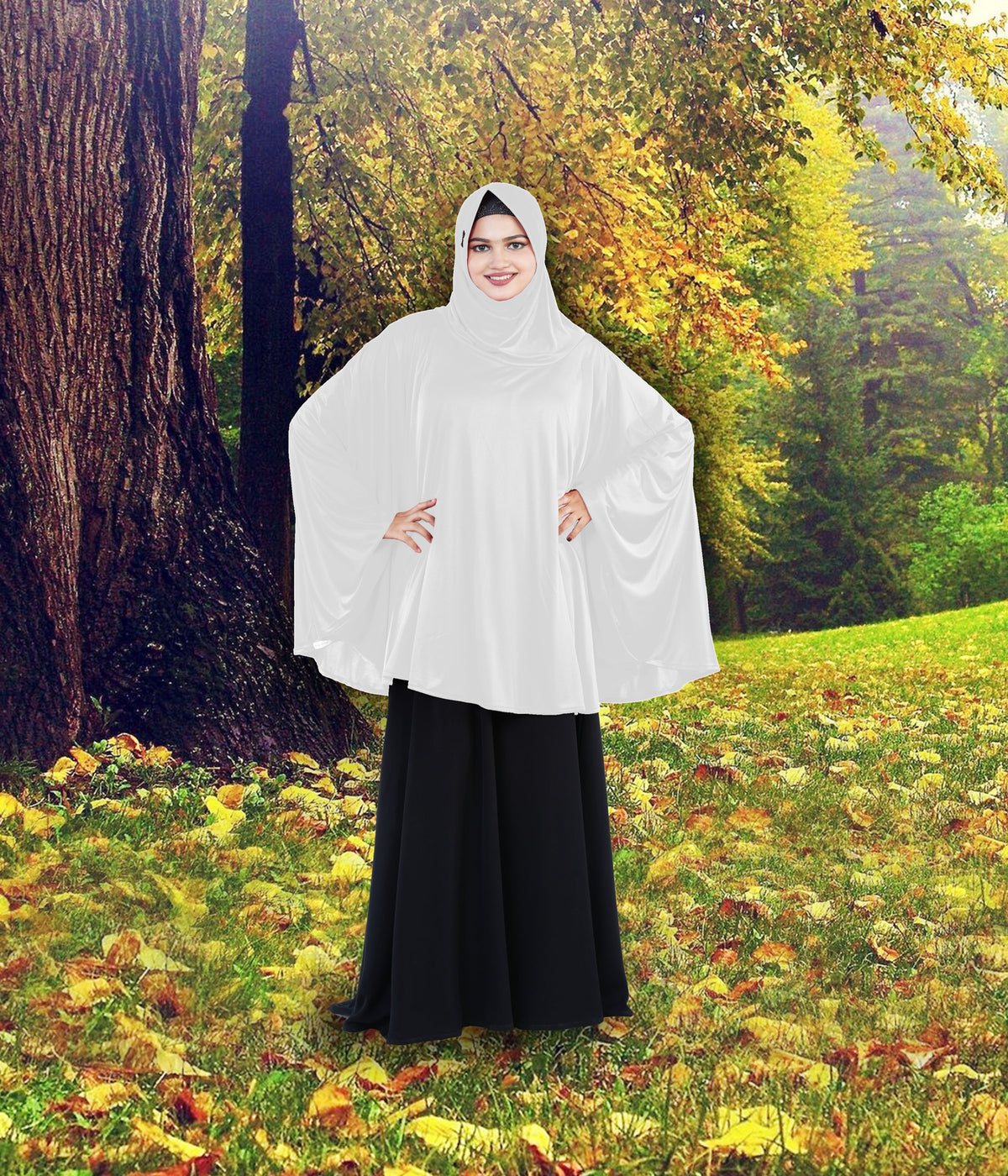 Women's Stylish Soft Rich Polyester Fabric Hanana Sleeve Hijab F Size