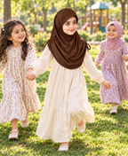 MEHAR Kids Heena Hijab for Girls | Rhinestones & Adjustable Shoulder Ties