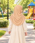 MEHAR Kids Heena Hijab for Girls |Rhinestones & Adjustable Shoulder Ties