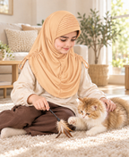 MEHAR Kids Heena Hijab for Girls |Rhinestones & Adjustable Shoulder Ties