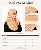 MEHAR Kids Heena Hijab for Girls |Rhinestones & Adjustable Shoulder Ties