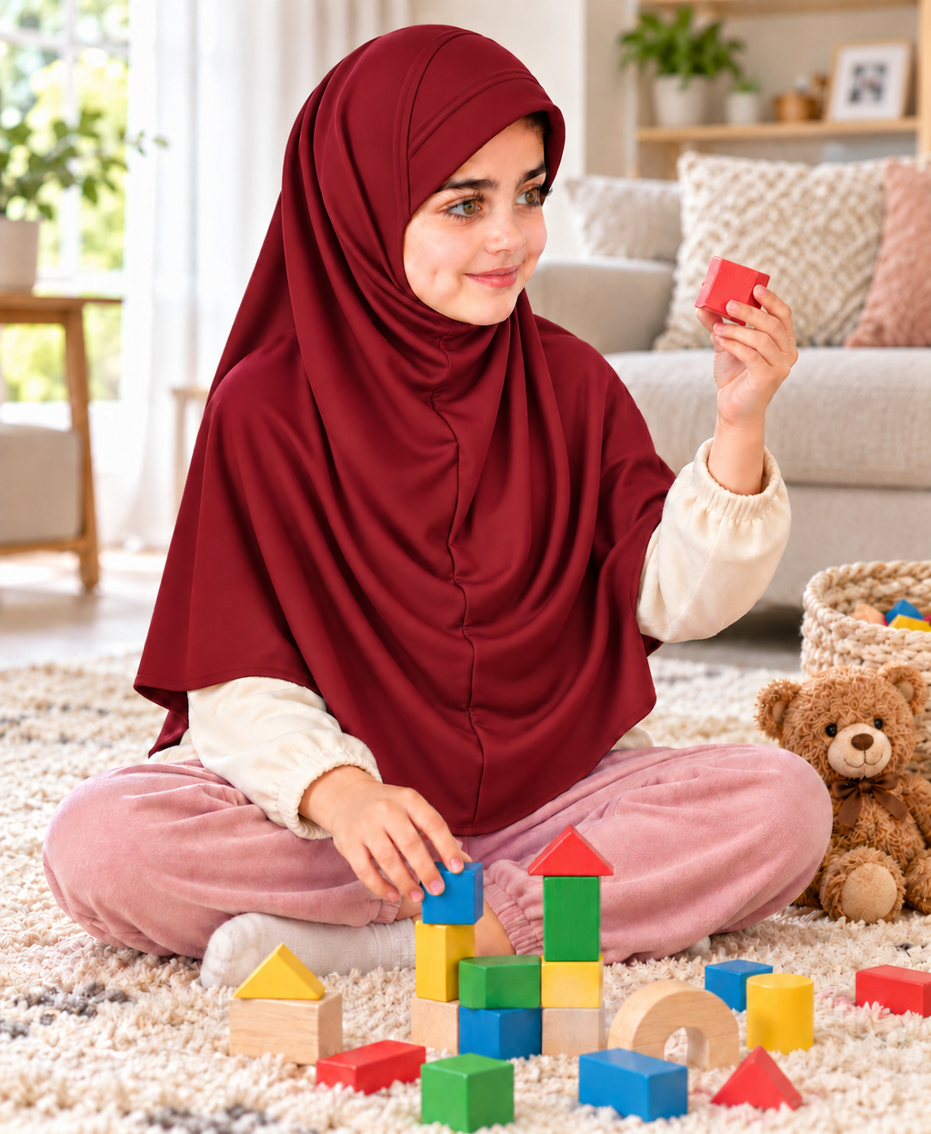 MEHAR Ma-ale Hijab for Girls - Polycotton, Ready-to-Wear