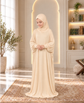 Mehar Zunaira kids namazi prayer dress for girls in Wheat, view 1