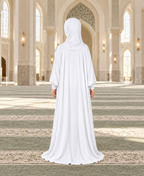 Mehar Zunaira kids namazi prayer dress for girls in White, view 4