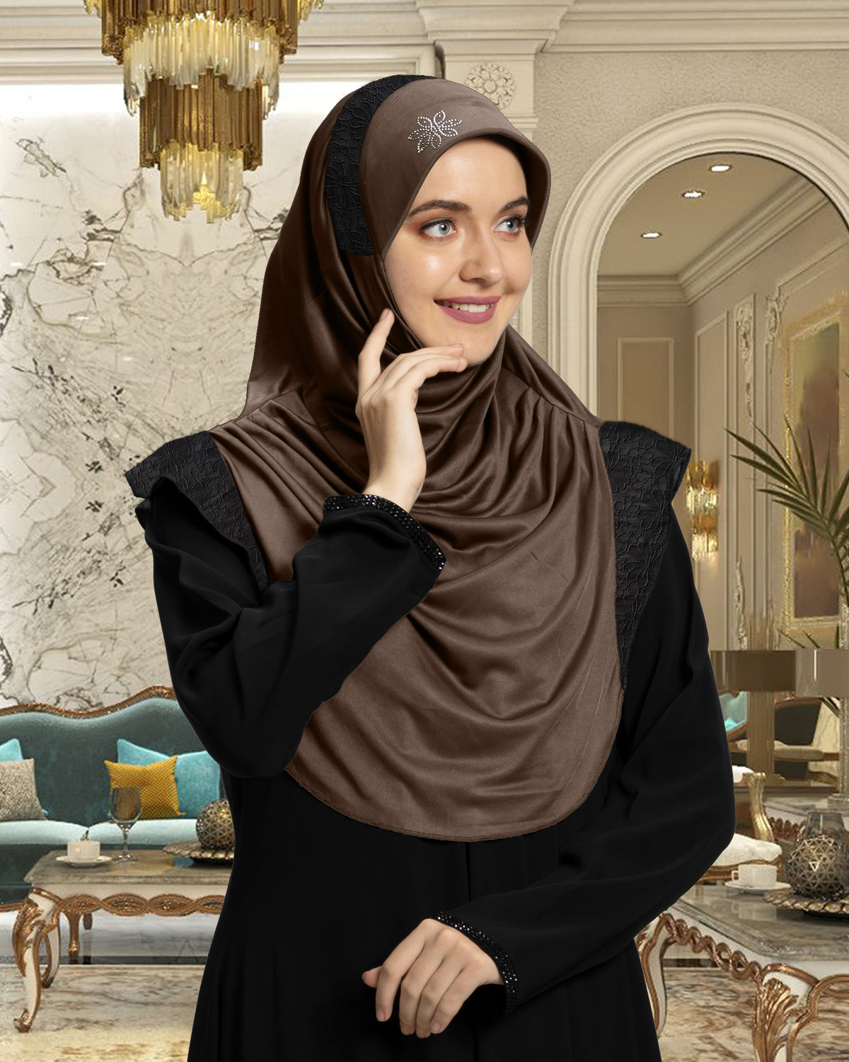 Mehar Hijab Naaz Hijab in Formal Grey-Black
