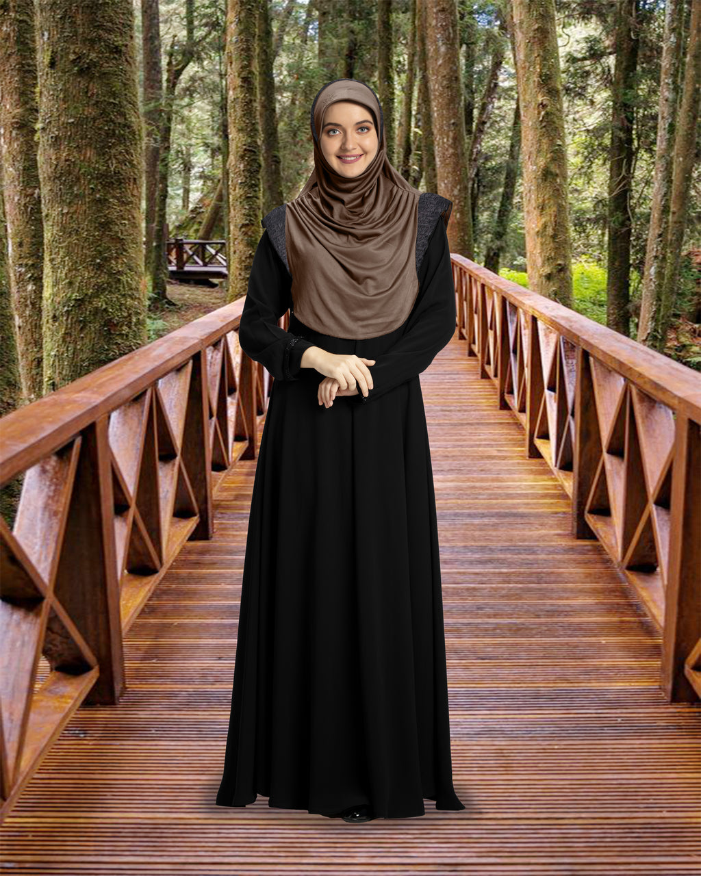 Mehar Hijab Naaz Hijab in Formal Grey-Black