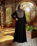 Mehar Hijab Naaz Hijab in Formal Grey-Black