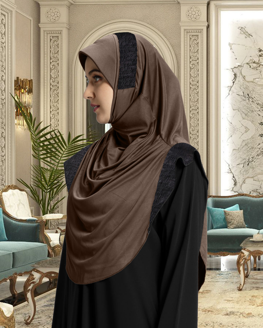 Mehar Hijab Naaz Hijab in Formal Grey-Black