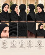 MEHAR Najla Ninja Cap for Women - Bamboo Modal Lycra, 6 Neutral Shades