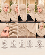 MEHAR Najla Ninja Cap for Women - Bamboo Modal Lycra, 6 Neutral Shades