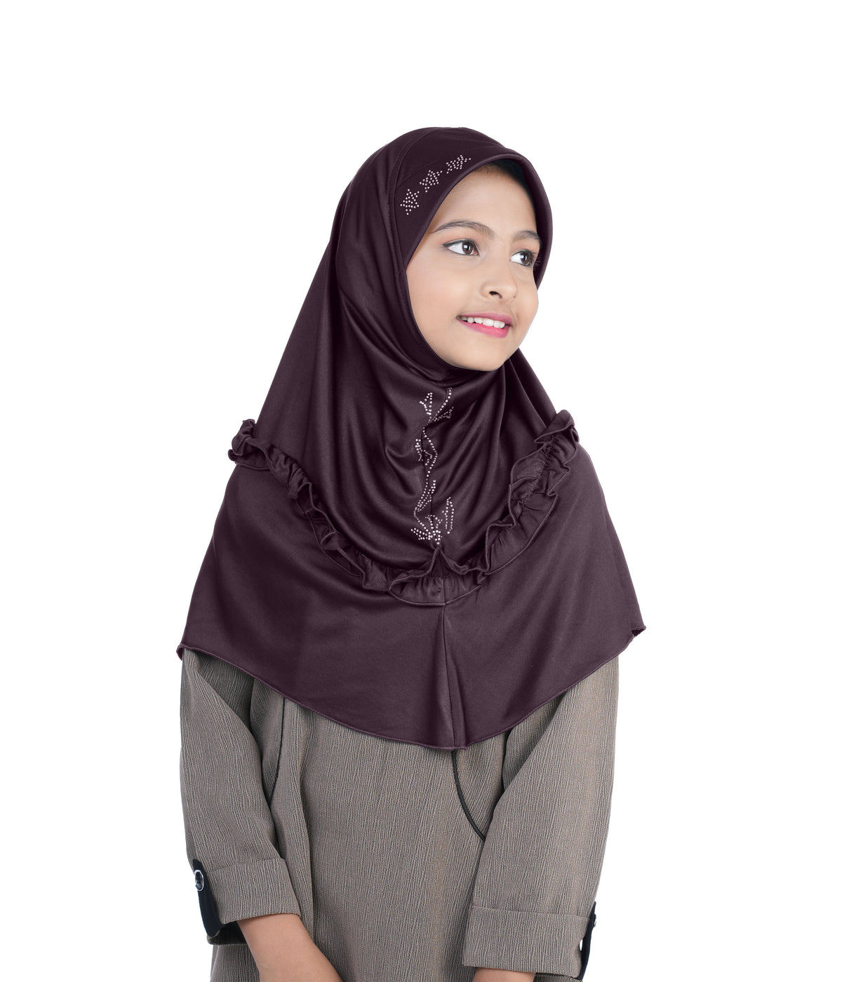 Mehar Little Nidha Hijab for Girls – Embellished with Embroidery & amp S