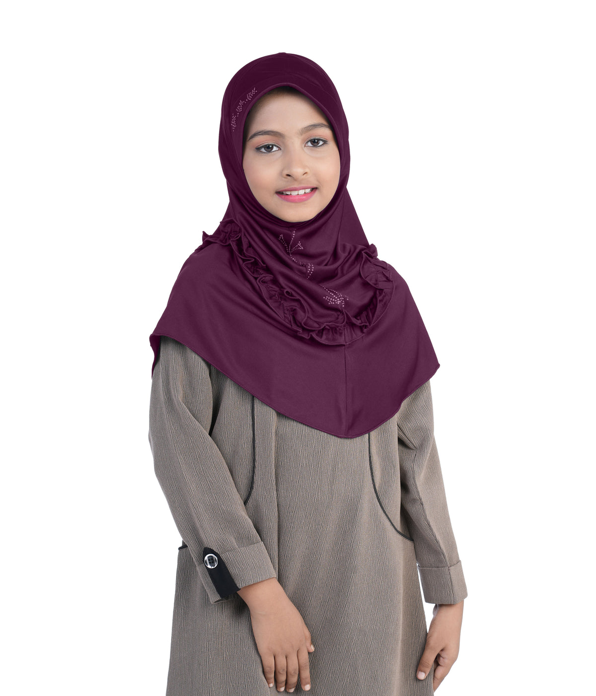 Mehar Little Nidha Hijab for Girls – Embellished with Embroidery, Rhinestones