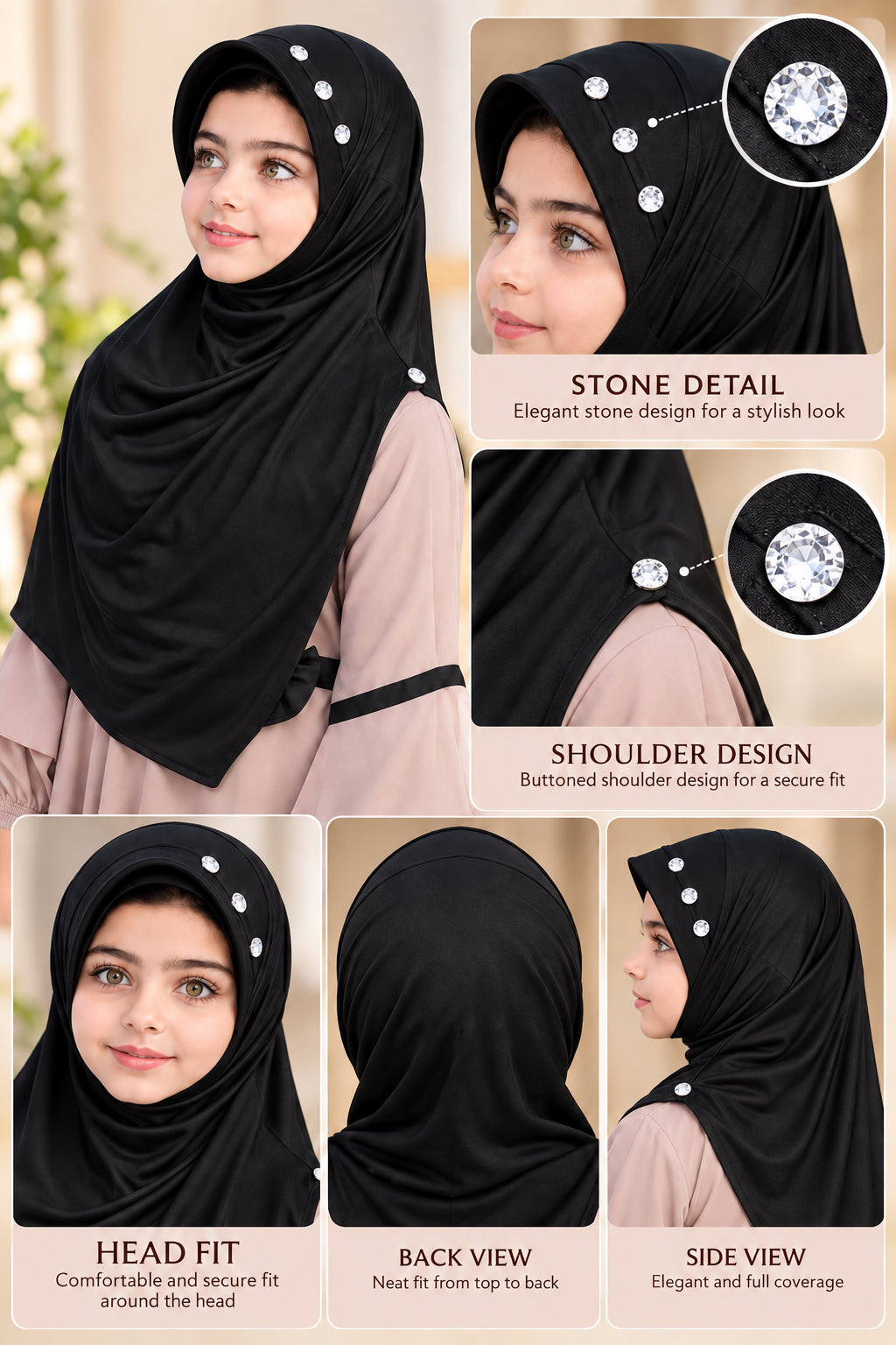 MEHAR Riya Hijab for Girls - Breathable