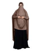 Mehar Hijabs Safia Face Mask Long Hijab for Women – Full Coverage Khimar with In