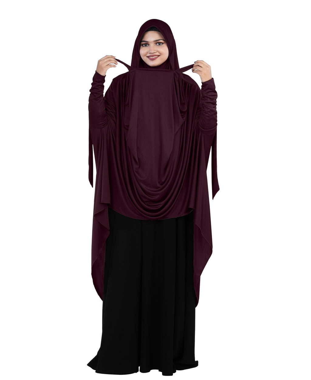 Mehar Hijabs Safia Face Mask Long Hijab for Women – Full Coverage Khimar with In