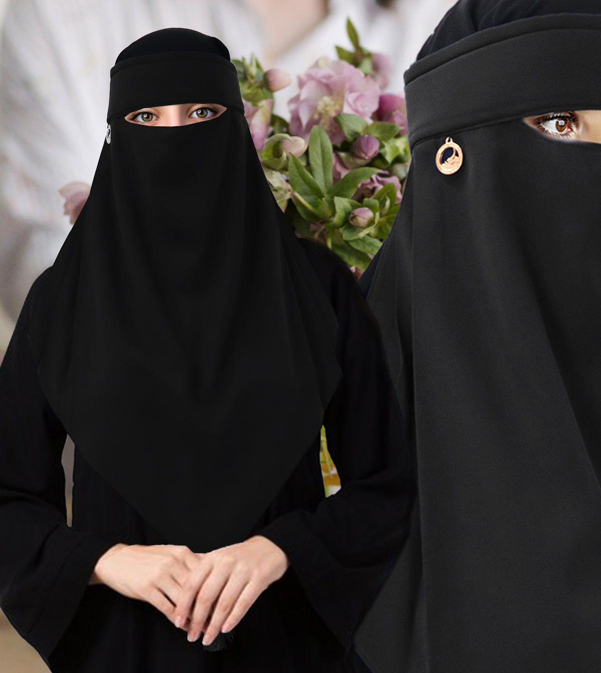 Muslim Modest Women's Sana Single Layer Niqab-Face Veil/Nosepiece