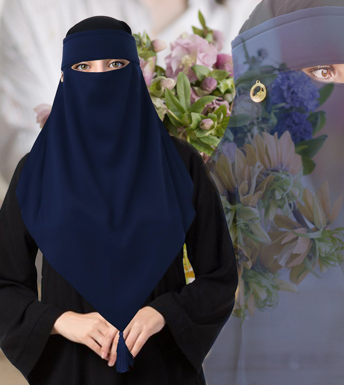 Muslim Modest Women's Sana Single Layer Niqab-Face Veil/Nosepiece