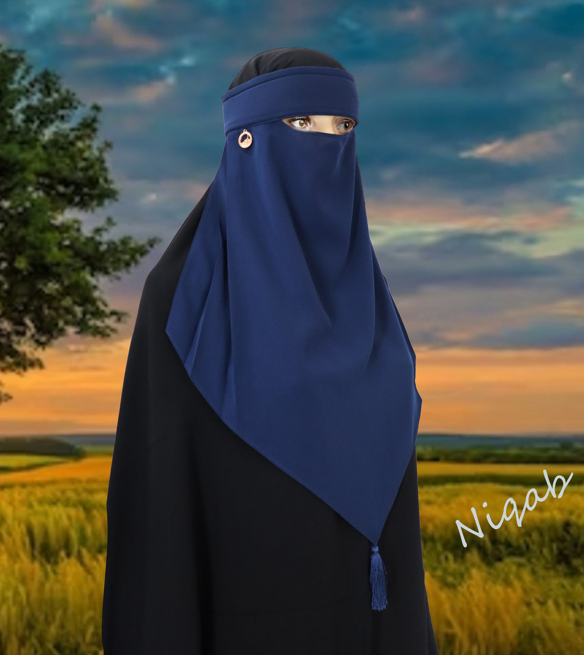 Muslim Modest Women's Sana Single Layer Niqab-Face Veil/Nosepiece