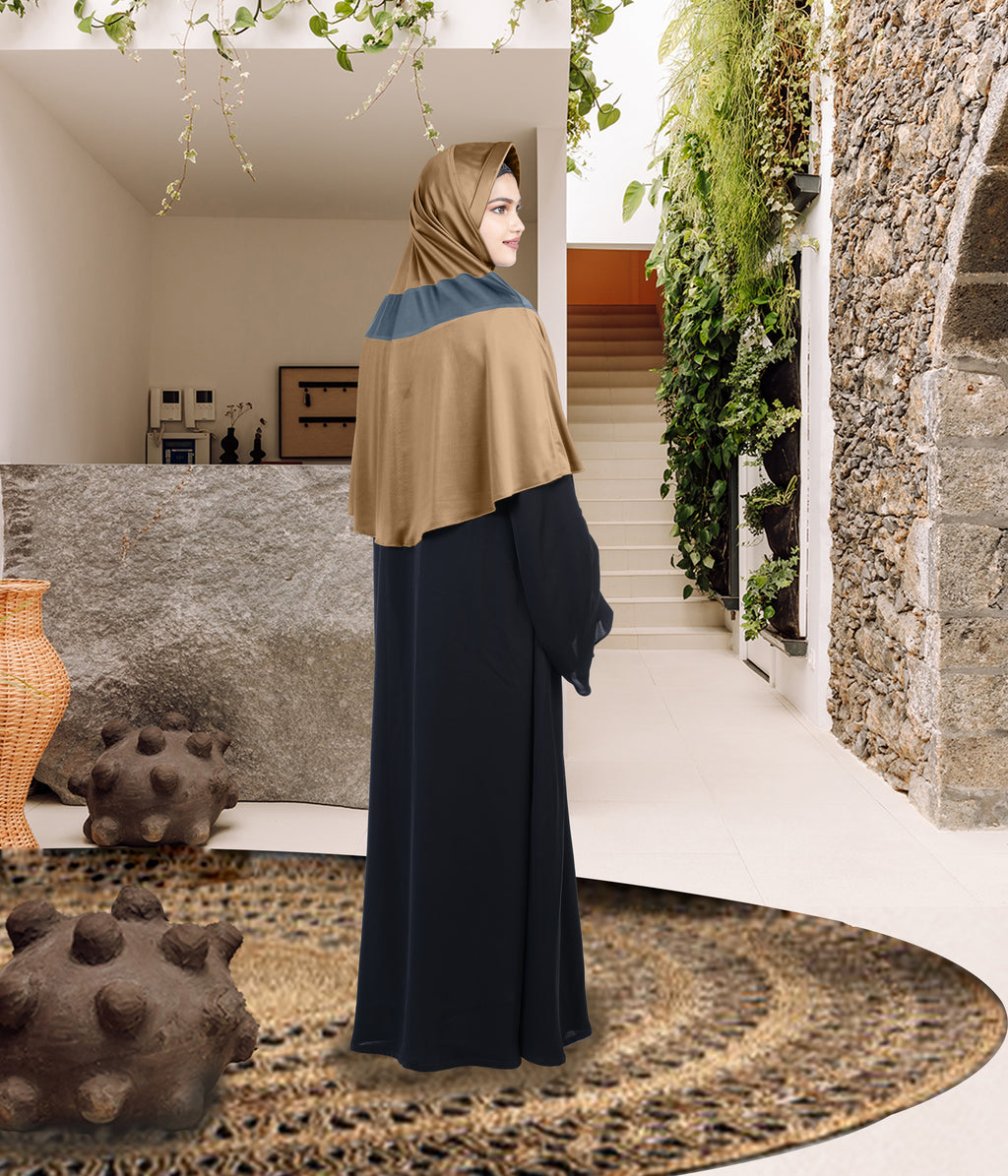 Mehar Shakira Elegant Dual-Tone Knot Hijab