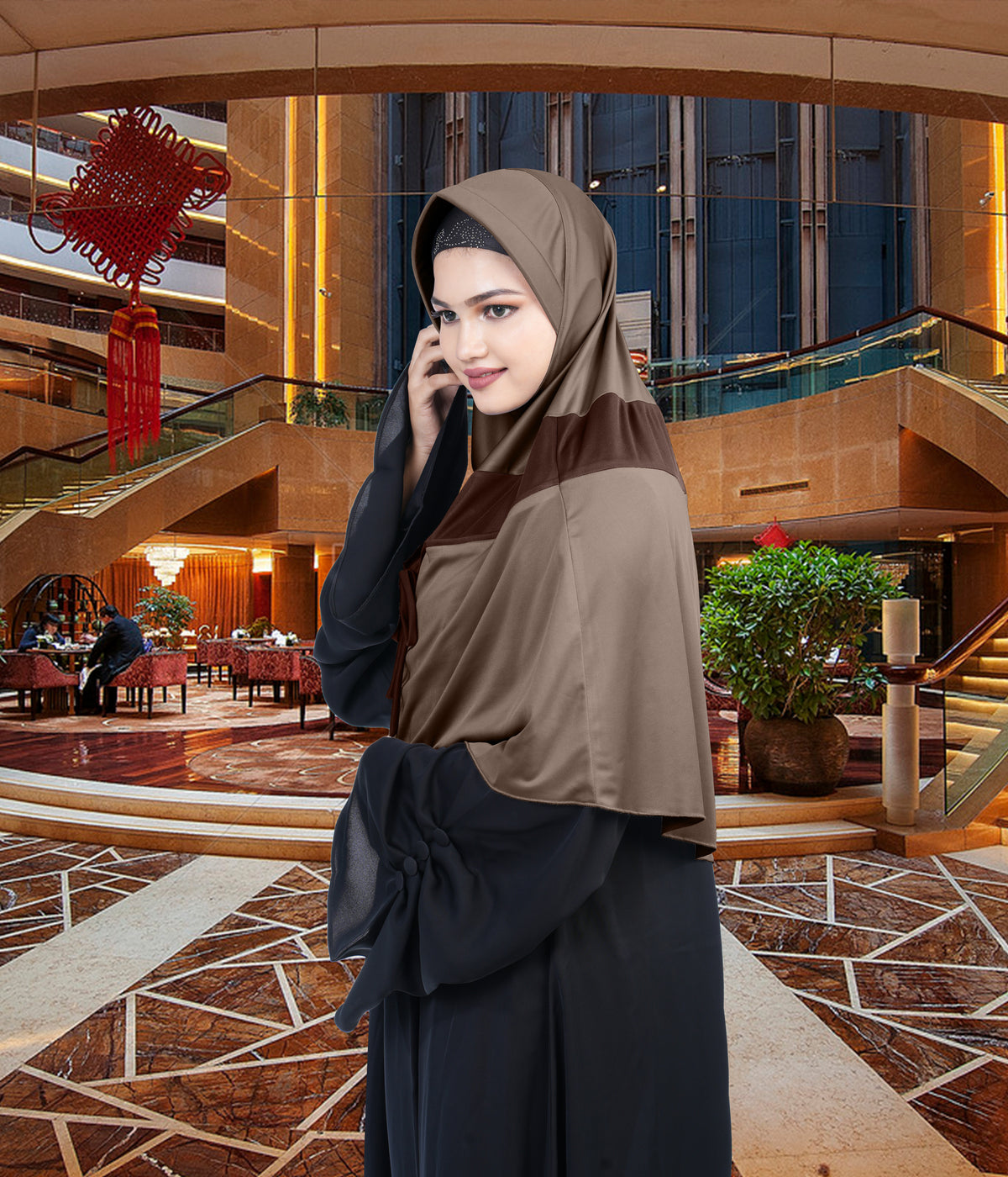 Mehar Shakira Elegant Dual-Tone Knot Hijab