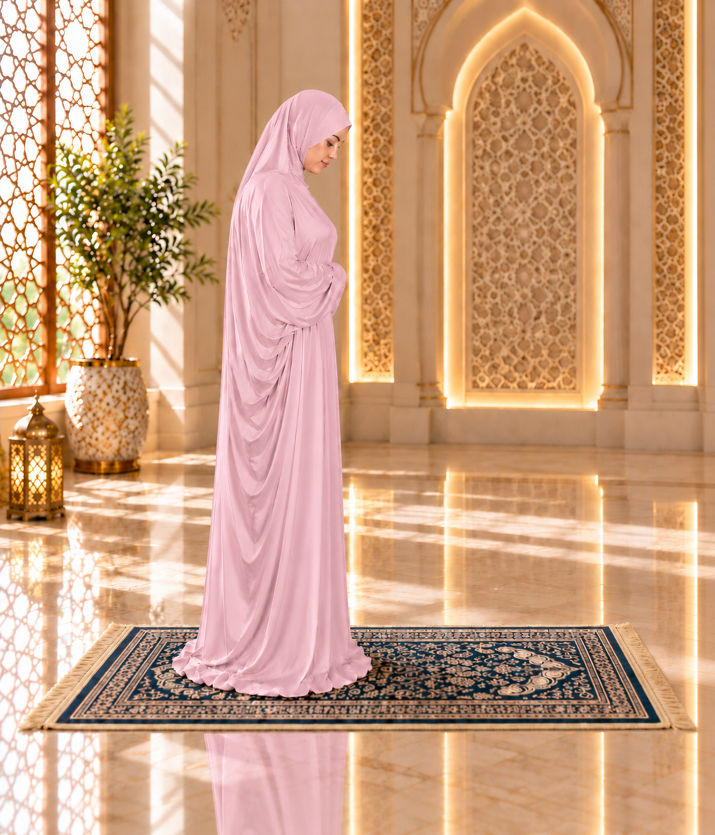 MEHAR Zahra prayer dress for Muslim women in Orchid Pink - view 4